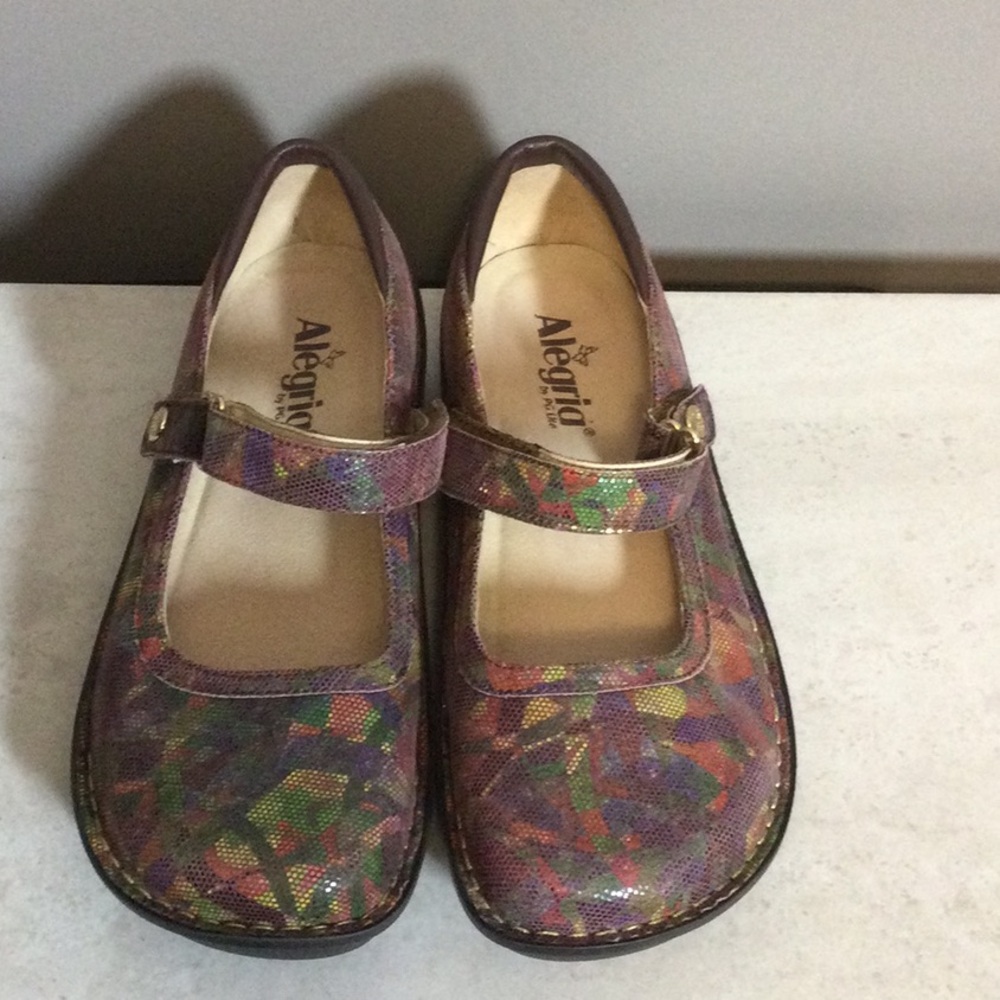 EU 39 Alegria Multicolor Mary Jane Shoes - Picture 2 of 11